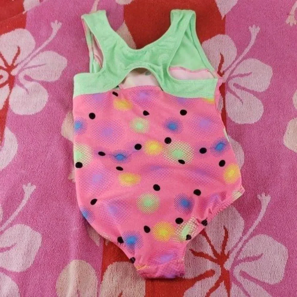 Freestyle Danskin Pink Dotted Dance Gymnastics Leotard‎ Size Small